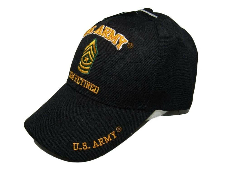 U.S. Army SGM Retired Military Black Embroidered Cap Hat CAP560F (TOPW)