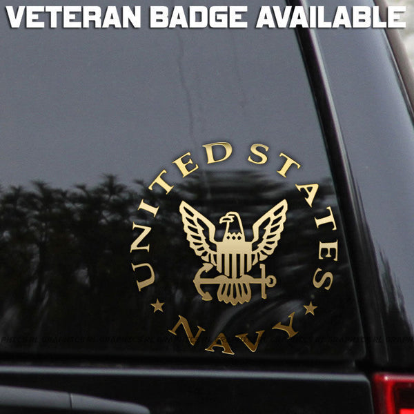 US Navy Veteran Decal Sticker Military Seal Car Truck Window Laptop Bu ...