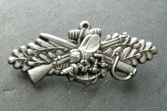 SEABEES COMBAT WARFARE SCW PEWTER USN NAVY MINI LAPEL PIN BADGE 1.5 INCHES