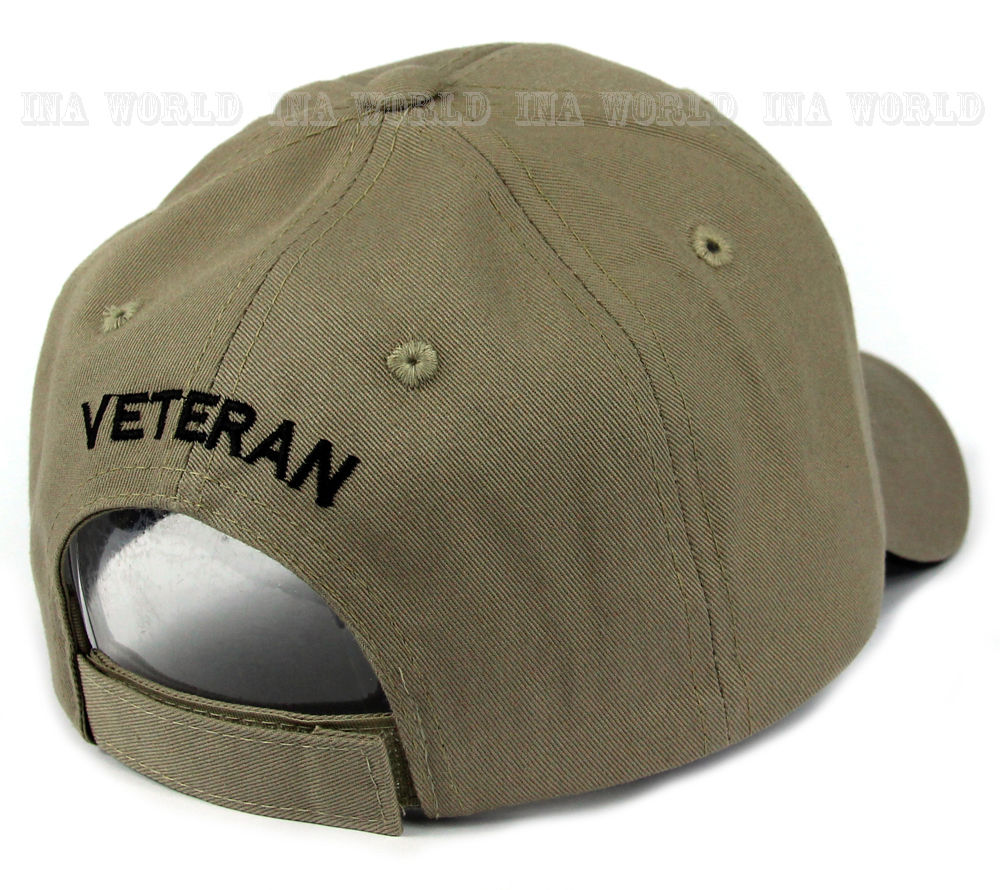 US ARMY hat cap Military VETERAN ARMY STRONG Licensed Baseball cap-Khaki Beige