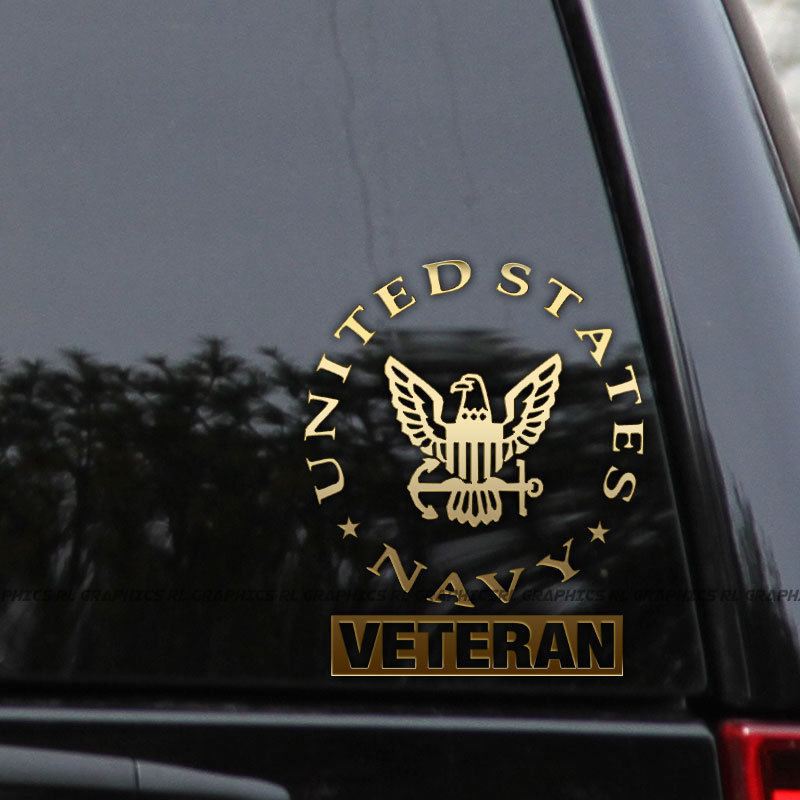 US Navy Veteran Decal Sticker Military Seal Car Truck Window Laptop Bumper