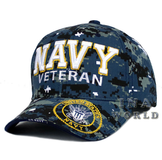 U.S. NAVY hat NAVY VETERAN 3D Embroidered Military Baseball cap- Navy camouflage