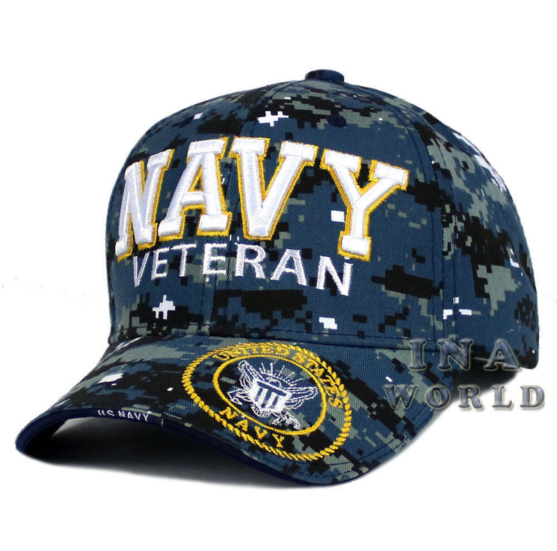 U.S. NAVY hat NAVY VETERAN 3D Embroidered Military Baseball cap- Navy camouflage