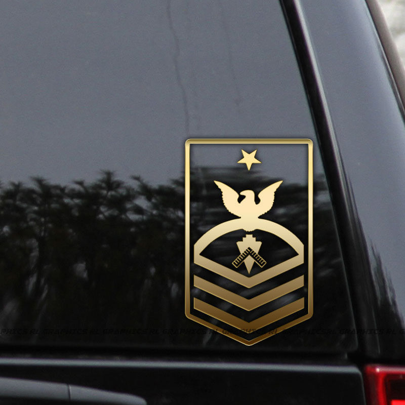 2PCS/SET US Navy SEABEES Builder Decal Sticker Officer Chief Senior Master Window