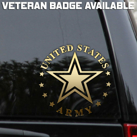 US Army Decal Sticker Veteran Military Star Car Truck Wall Window Laptop