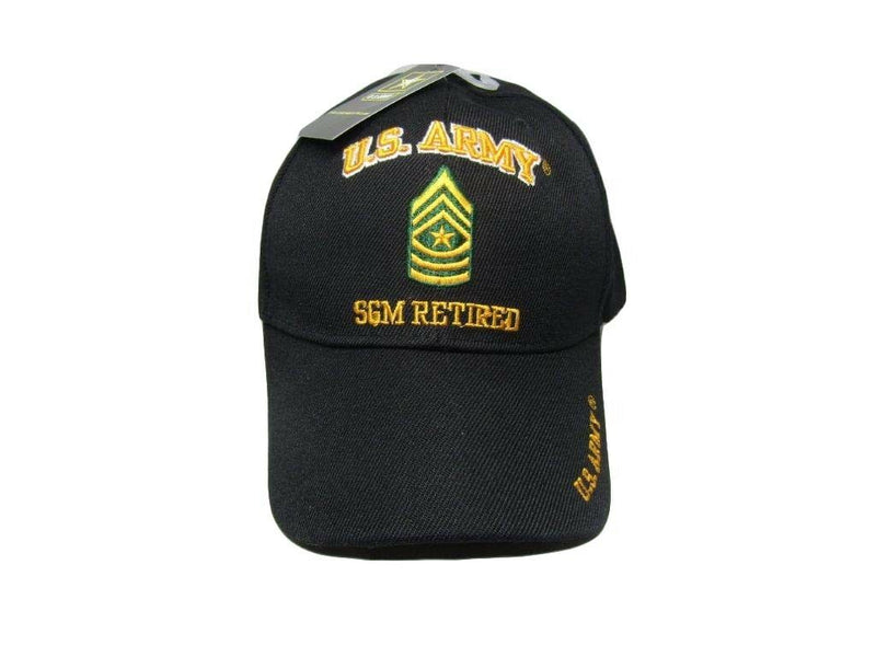 U.S. Army SGM Retired Military Black Embroidered Cap Hat CAP560F (TOPW)