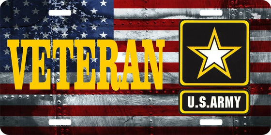 Veteran United States Army License Plate 6" x 12" Made in USA by Veterans