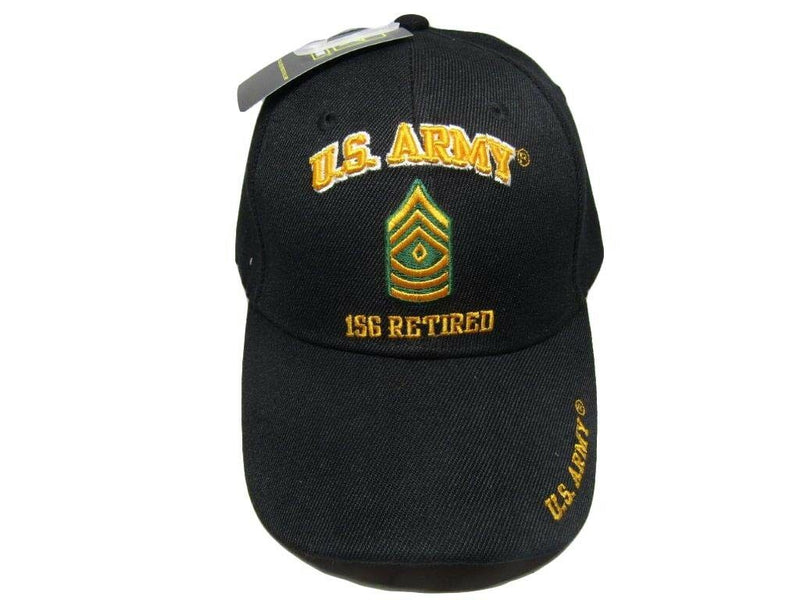 U.S. Army 1SG Retired Military Black Embroidered Cap Hat CAP560E (TOPW)