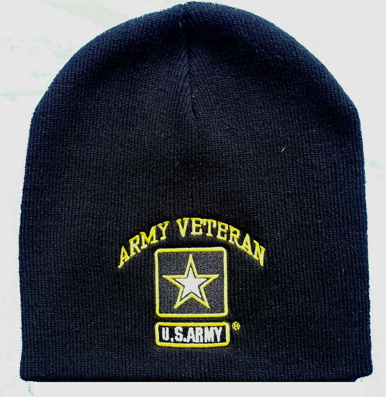 Army Vet Veteran & Star Beanie Official US Army Licensed Beanie Warm Hat