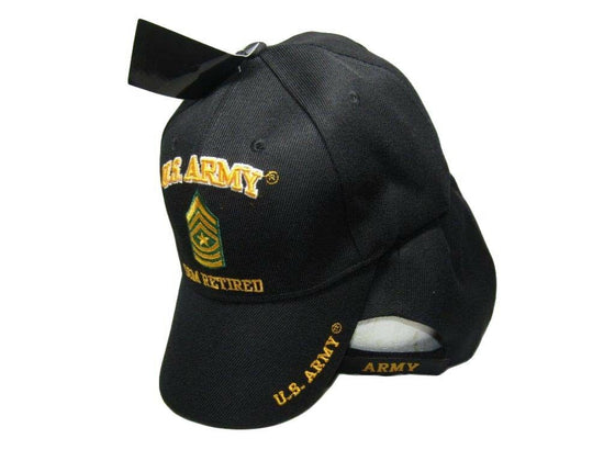U.S. Army SGM Retired Military Black Embroidered Cap Hat CAP560F (TOPW)