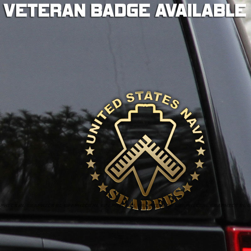 SEABEES Navy Decal Sticker Veteran Construction Battalion CB Window Laptop