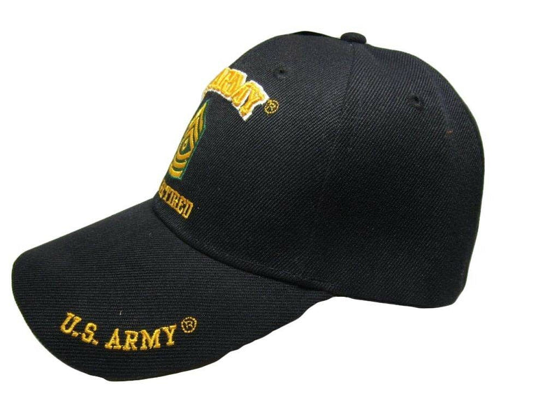 U.S. Army 1SG Retired Military Black Embroidered Cap Hat CAP560E (TOPW)