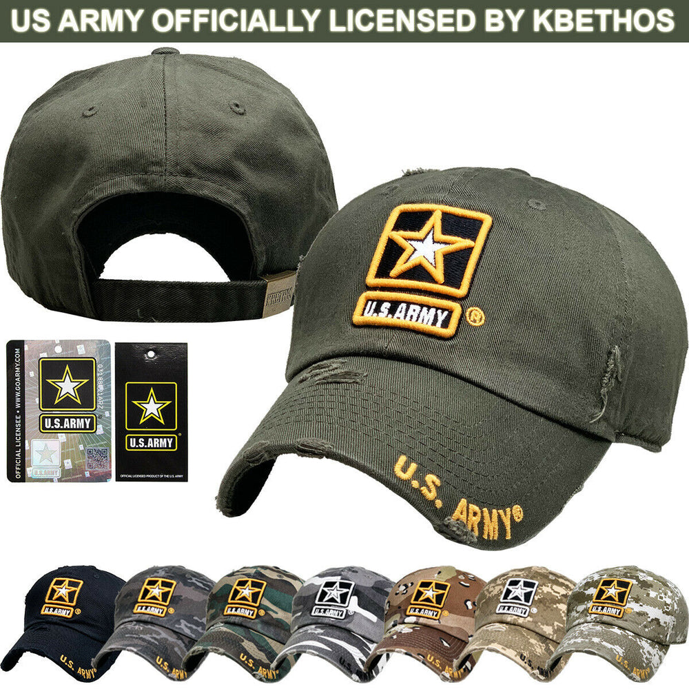 US Army Licensed Baseball Cap Hat Veteran Seal Adjustable Military