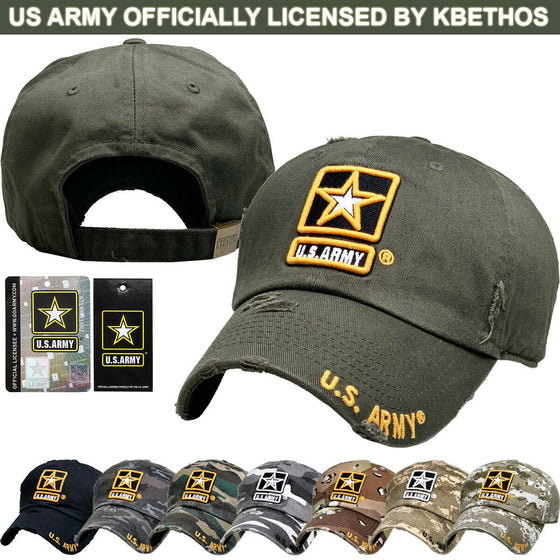 US Army Licensed Baseball Cap Hat Veteran Seal Adjustable Military