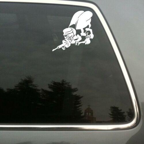 Seabees navy nose art decal bumper die cut sticker