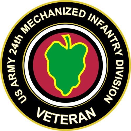 24th Mechanized Infantry Division Veteran 5.5" Sticker 'Officially Licensed'