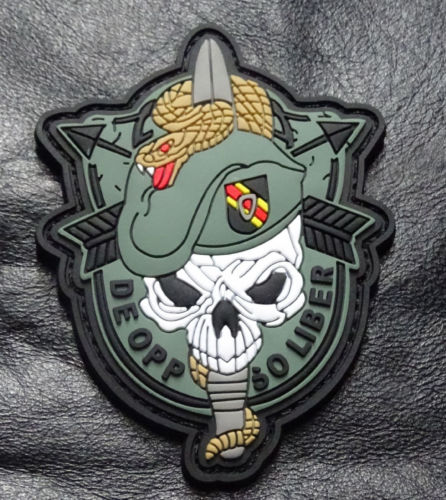 US Army Special Forces Skull Sword and Snake 3.0 Inch Patch (PVC Rubber-MTF12)