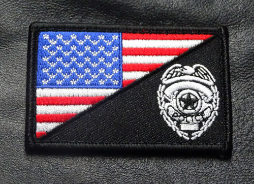 POLICE EAGLE LOGO AMERICAN US FLAG TACTICAL MORALE SWAT HOOK PATCH (PO1)