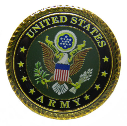 United States Army Green 15/16" Flag Circular Hat Cap lapel Pin