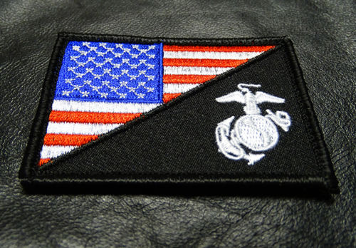 USA FLAG MARINE CORPS USMC  TACTICAL MORALE HOOK PATCH (red/wht)