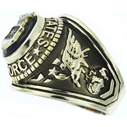 Air Force Seal US Military Gold EP Mens Ring