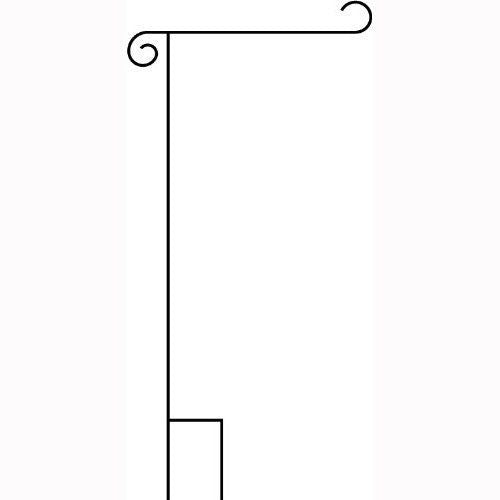 Powder Coated Wrought Iron Garden Flag Stand, garden flag holder flag post flag stand (17.5 inches wide 38 inches high)