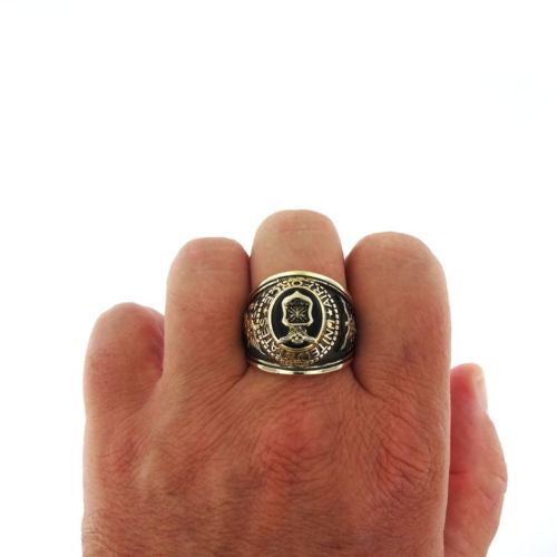 Air Force Seal US Military Gold EP Mens Ring