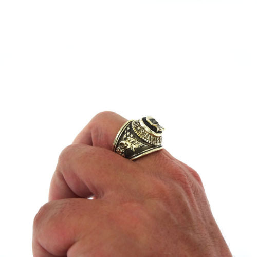 Air Force Seal US Military Gold EP Mens Ring
