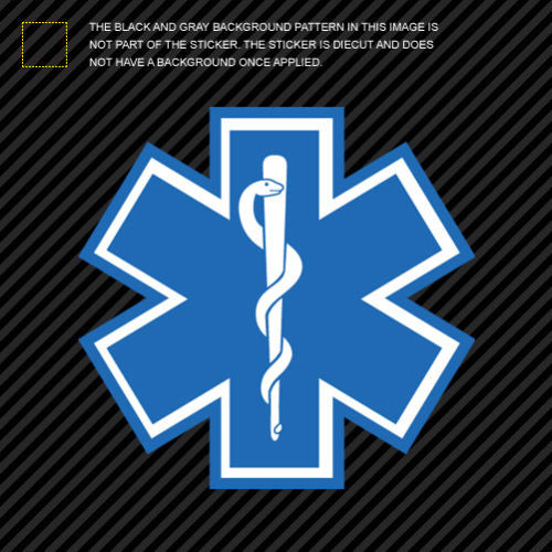 Star of Life Sticker Die Cut Decal Self Adhesive Vinyl EMT