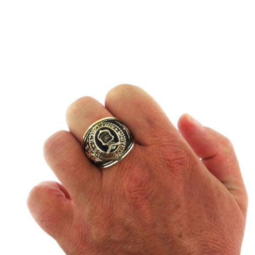 Air Force Seal US Military Gold EP Mens Ring