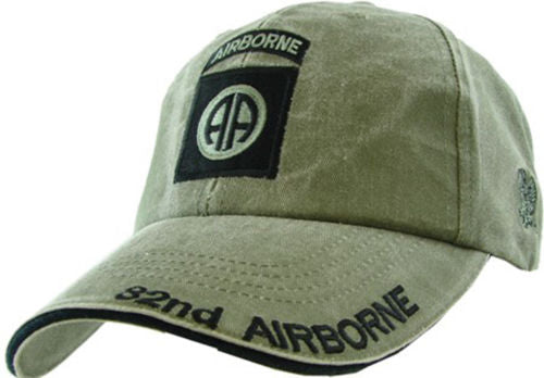 82nd Airborne Insignia Hat - U.S. Army OD Green Baseball Cap Hat