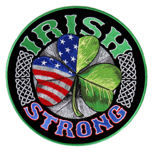 Irish Strong EMBROIDERED 3.5 INCH IRON ON PATCH