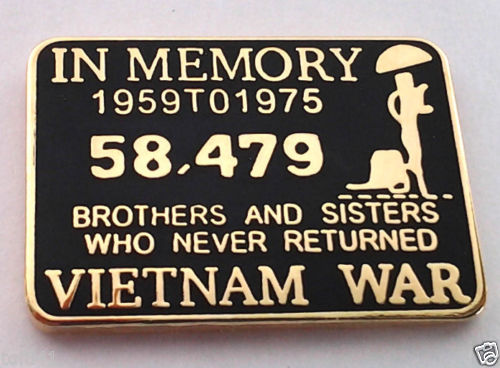 IN MEMORY OF THE VIETNAM WAR Military Veteran Hat Pin
