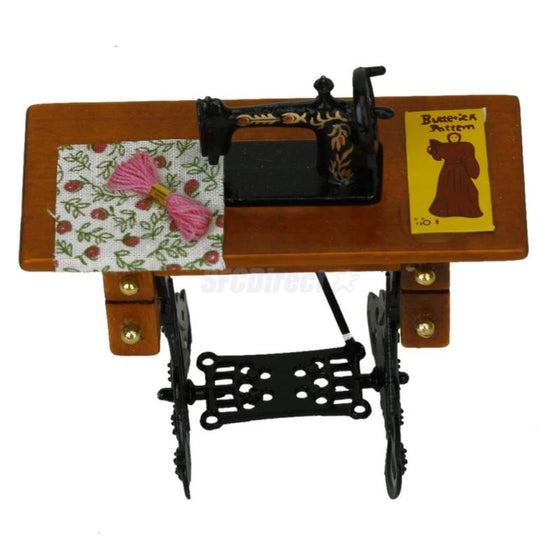 Vintage Miniature Furniture Sewing Machine for 1/12 Scale Dollhouse