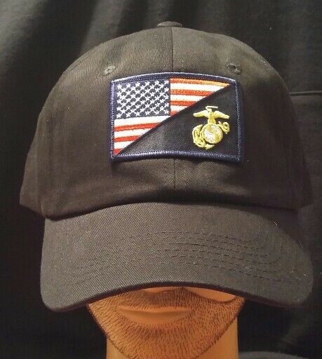 U.S.M.C Flag/ Logo Baseball Cap USA flag/ Marine Corps HAT