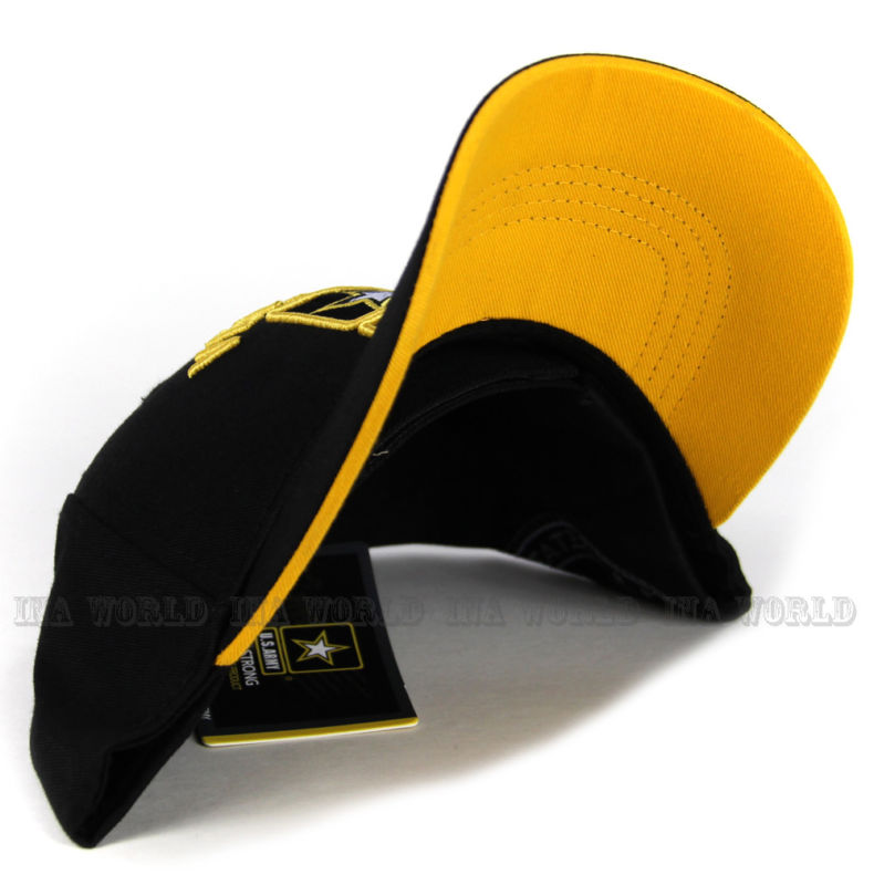 U.S. ARMY hat cap Military VETERAN ARMY STRONG Licensed Baseball cap- Black/Gold