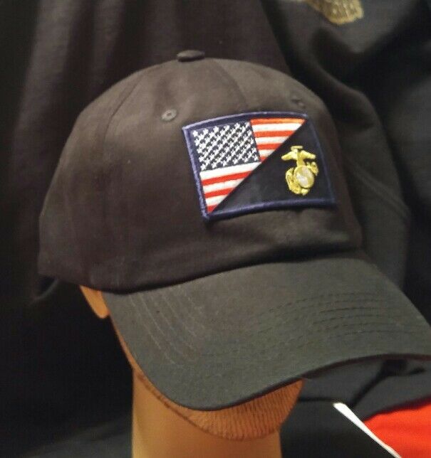 U.S.M.C Flag/ Logo Baseball Cap USA flag/ Marine Corps HAT