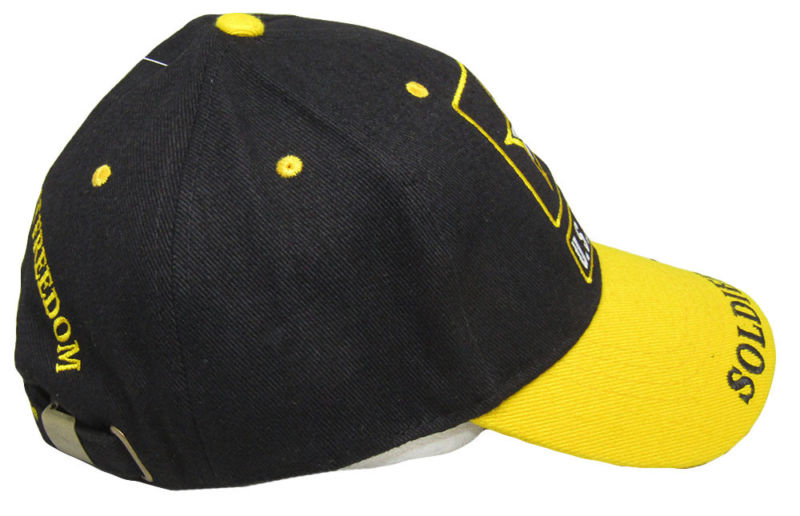 US Army Star Soldier For Life Guardian of Freedom Black Yellow Embroidered Cap