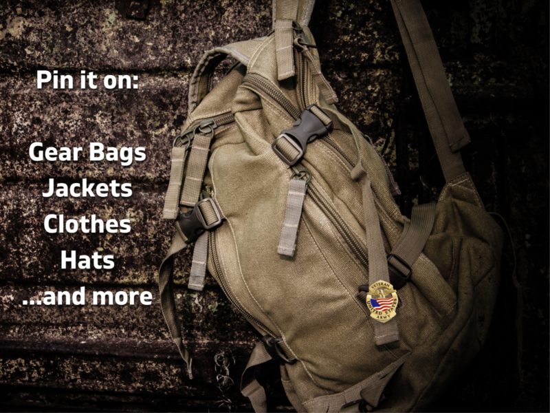 Army Veteran Pin - United States Military Lapel Pin - Gold Tone