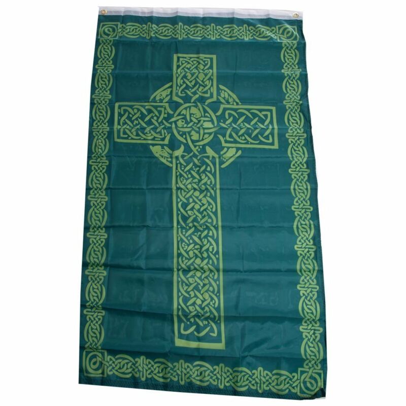 Irish Celtic Cross Flag 3x5 Ireland Banner Christian Catholic St Patrick Saint