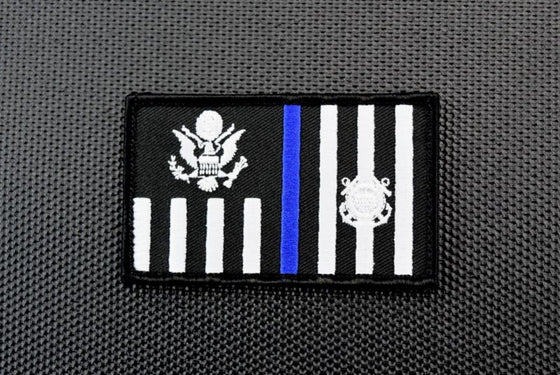 US Coast Guard Ensign Law Enforcement Flag Thin Blue Line Patch USCG LE Police