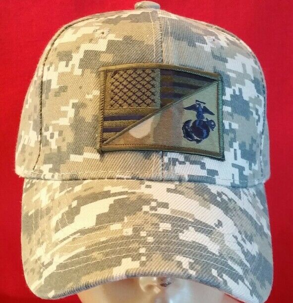 Marines Baseball Cap United States Marine Corps Cap Hat/ Logo U.S.A. Flag Camo