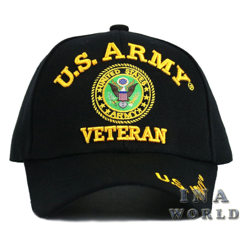 U.S. ARMY hat VETERAN ARMY Official Licensed Military Baseball cap- Black/Gold