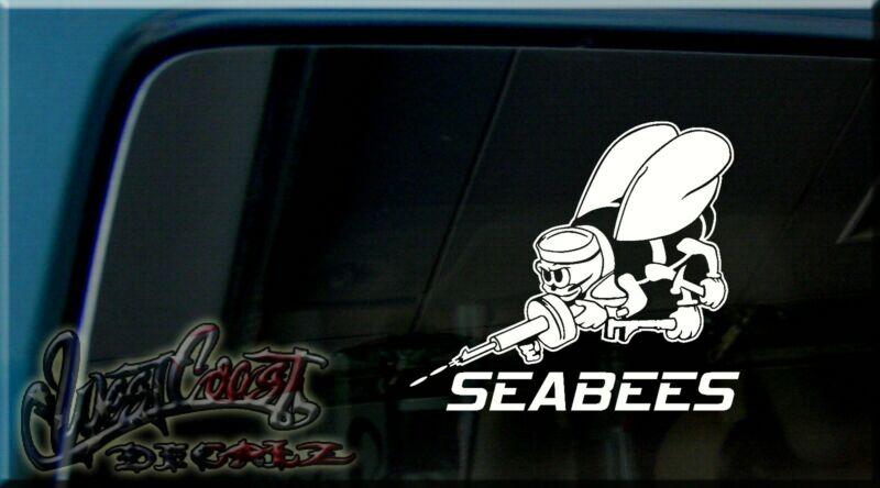 SEABEES SEA BEE BEES NAVY Carpenter Plumber VINYL DECAL STICKER CAR WINDOW SIGN