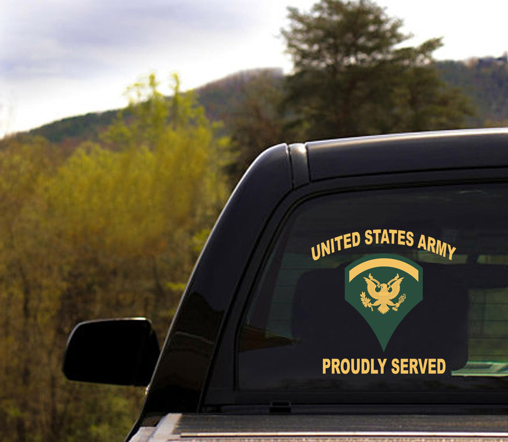 USAM Army Proudly Served Rank Decal