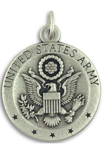 US Army St Michael Medal 0.75" w Rubber 18" Necklace NEW Defend Us In Battle