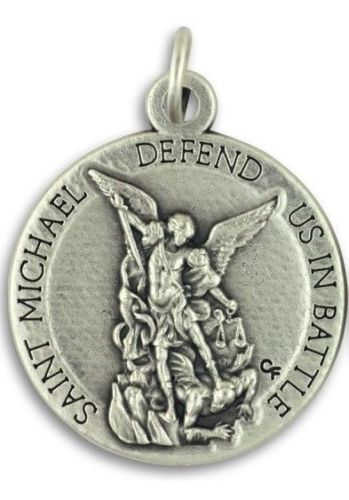 US Army St Michael Medal 0.75" w Rubber 18" Necklace NEW Defend Us In Battle