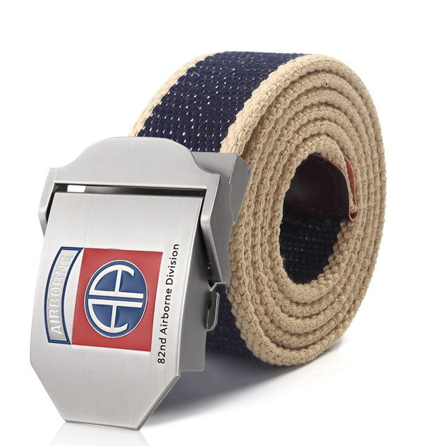 82nd Airborne Division luxury Metal buckle belt Army tactical belts for Men strap male