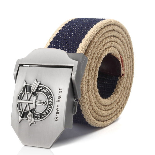 Special Forces Special Operation Commands Green Beret Metal Buckle Canvas Belt