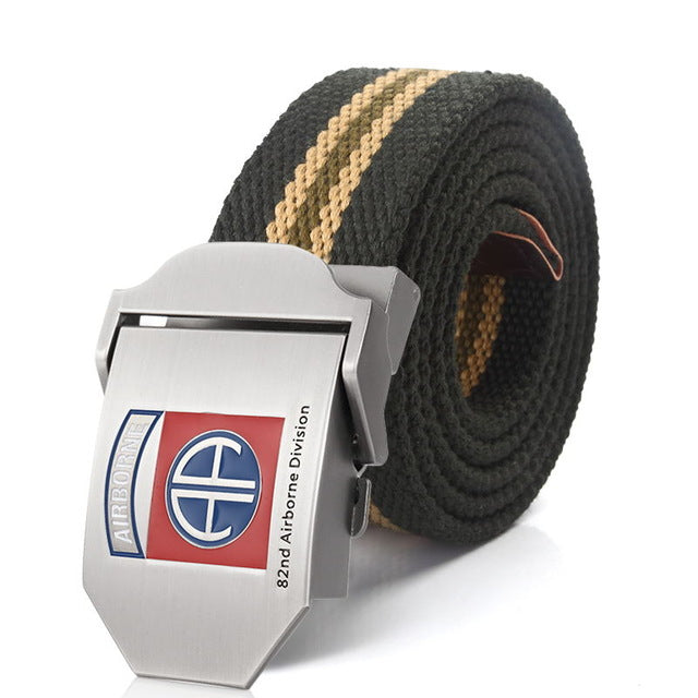 82nd Airborne Division luxury Metal buckle belt Army tactical belts for Men strap male